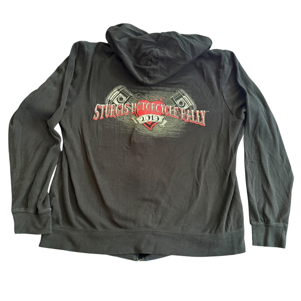 Sturgis Motorcycle Rally 2019 Women Black Full Zip Hoodie XL Kavio‎ 0362000
